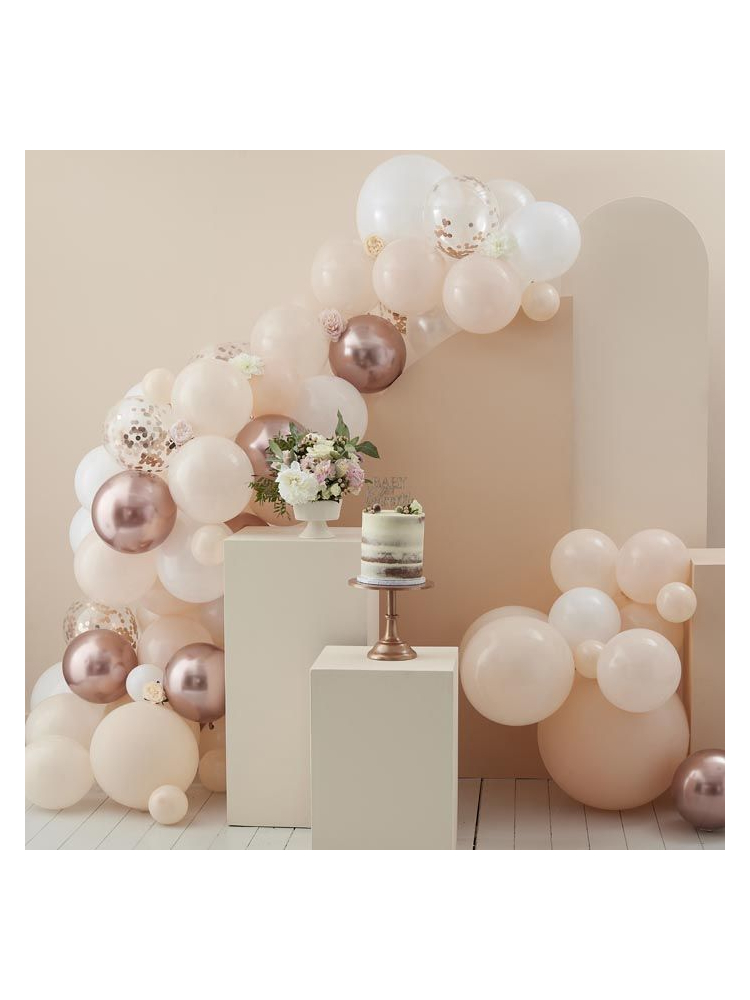Ginger Ray BL-104 Floroal Baby Peach & Roségoud Ballonnenboog main product photo
