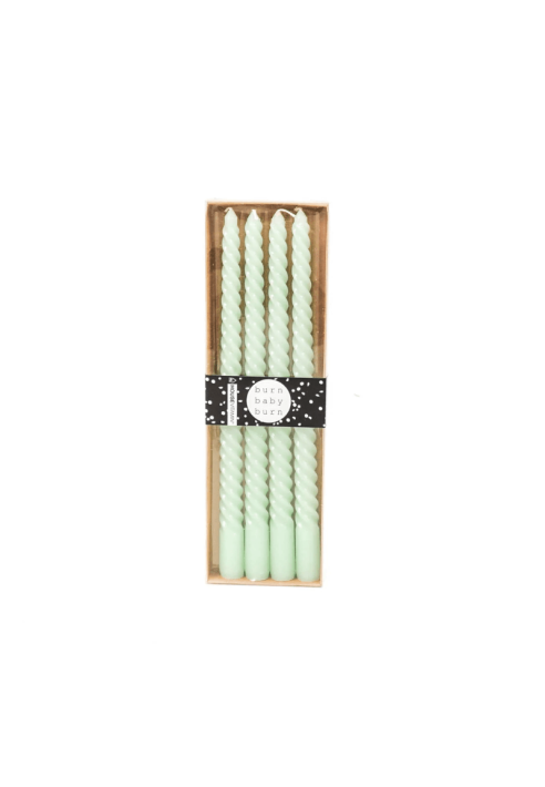 Housevitamin - Twisted candles - Set van 4 - Groen - 20cm ()