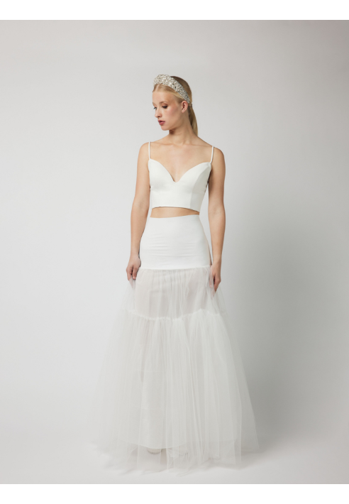 PO-PC75-150J A-Line ultralichte hoepelrok - Ivory ()