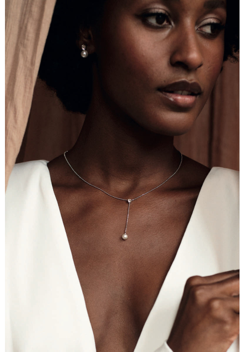 Abrazi Lovey Parel Ketting Zilver