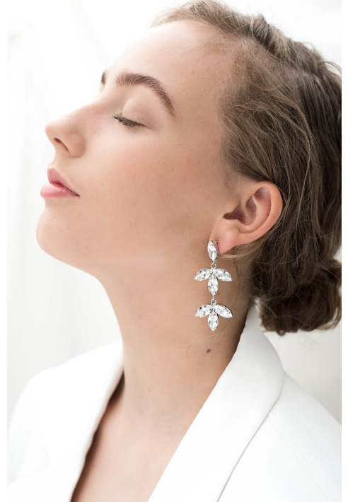 Abrazi Notch Swarovski Oorbellen Zilver