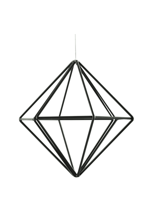 Ginger Ray BW-440 Zwart Metalen Geometrische Decoratie - Small