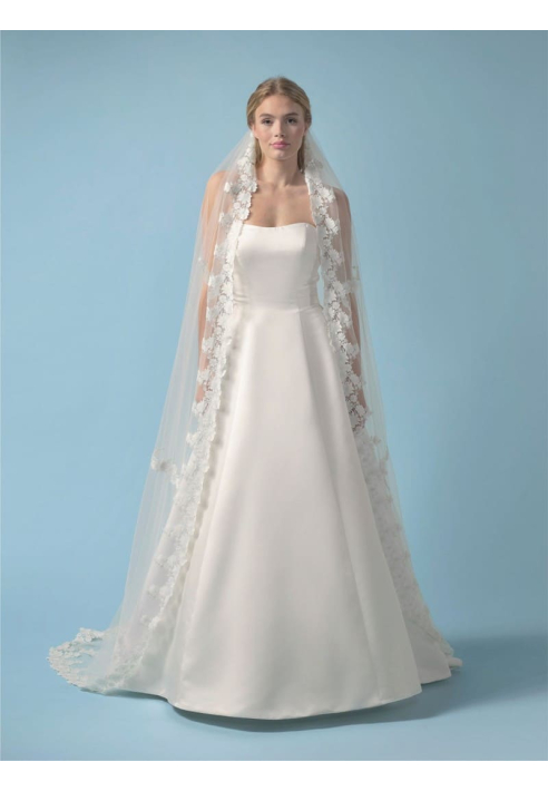 Poirier S439-280-SOFT Sluier Geborduurde Bloemen - 280 cm ()