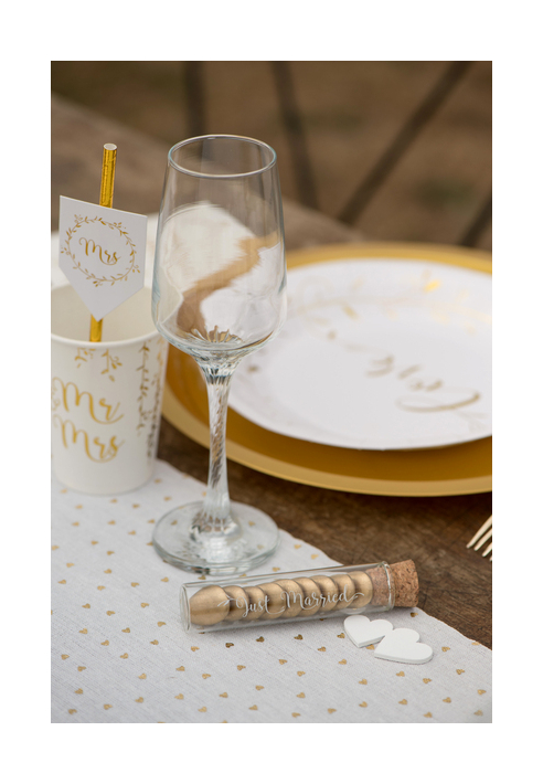 Glazen Buisjes met Kurk Just Married (10cm)