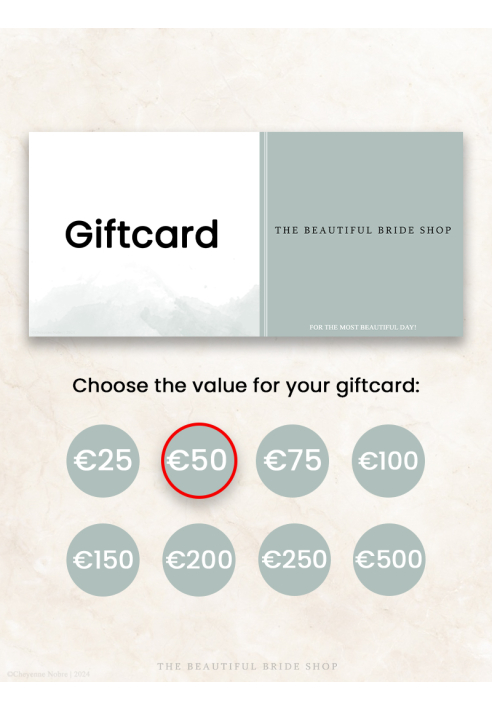 The Beautiful Bride Shop Cadeaubon €50