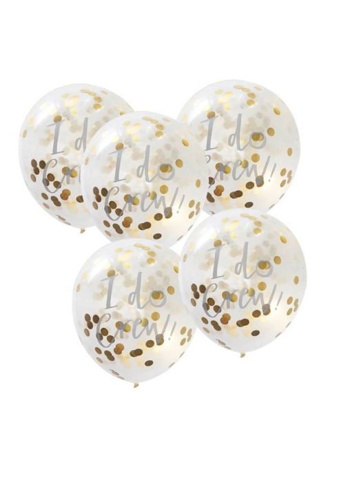 I Do Crew! Confetti Ballonnen Goud (5st)