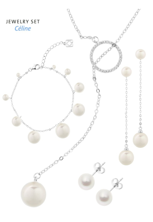 Poirier JS-005 Bruidssieraden Set Céline Zilver ()