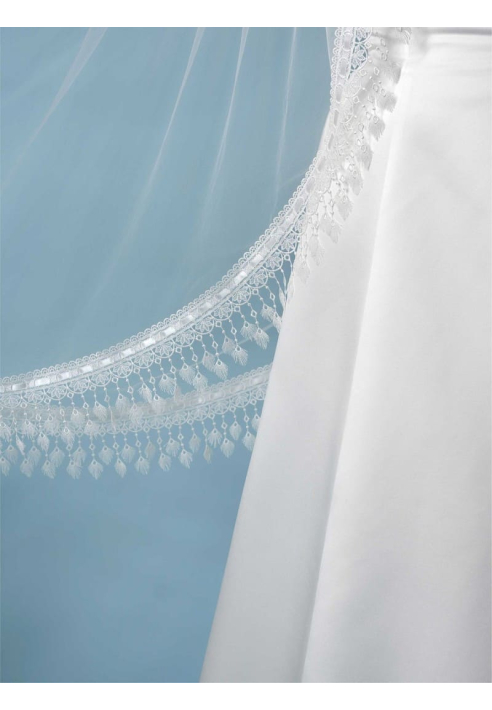 Poirier S440-280-SOFT Sluier Geborduurde Franje - 280 cm