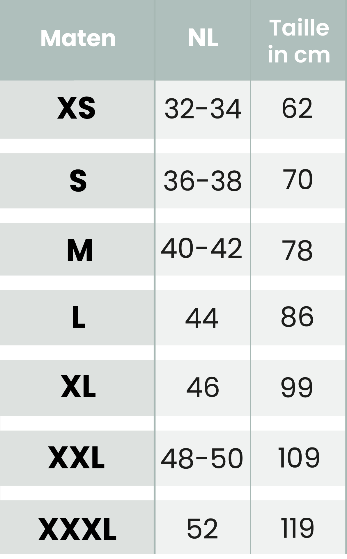 Maattabel Petticoats Bianco Evento